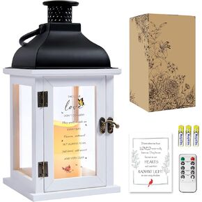 Sympathy Gift Memorial Lantern with Flickering LED Candle and Remote Control Bereavement Remembrance Memorial Gift for Loss of Loved One - Those We Love Don't Go Away