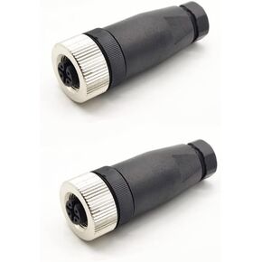 2 Pcs Plug M12 4 Pin A-Coding Plastic Shell Female Plug Screw-Joint for Cable, Field Assembly Wireable Connector Straight Male Assemble Type Plug Unshiled IP67 Industrial Sensor Plug Adapter in Saudi Arabia