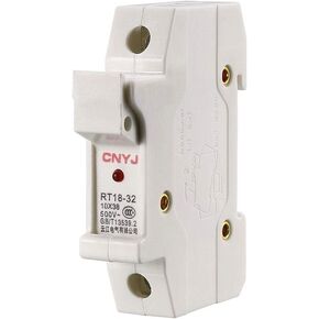 uxcell DIN Rail Mount Fuse Holder 2 Pole RT18-32 10mmx38mm with Indicator Light White