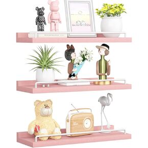 Small Floating Shelf, 6 X 6 Inches Farmhouse Wall Shelves for Living Room, Bedroom, Picture Frames, Plants, Kitchen, Set of 3 (Black)