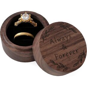 Wooden Ring Box - Handcrafted Ring Boxes and Ring Holder Portable Jewelry Case Premium Gift for Weddings, Engagements, Anniversaries, and Birthdays
