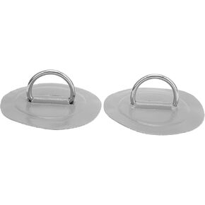 SUNGOOYUE D‑Ring Pad Patch,2pcs Inflatable Boat Kayak D‑Ring Pad Patch PVC Marine Stainless Steel Fixed Buckle(grey)