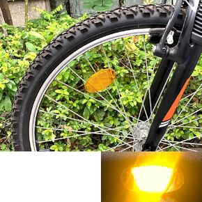 Bicycle Wheel Reflectors JIS/BS/AS/CPSC 2pcs Warning MTB Road (Amber, 2pcs)