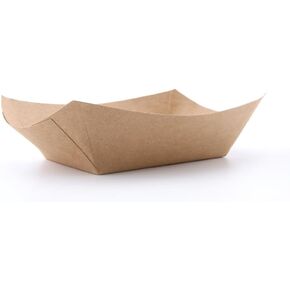 Angel's Peel Lounge Disposable Paper Food Tray - Recyclable Kraft, Fully Biodegradable Trays- Picnics, Carnivals, Camping Trays- Food Serving Tray Holds Hot and Cold Food 1Lb (Pack of 100)