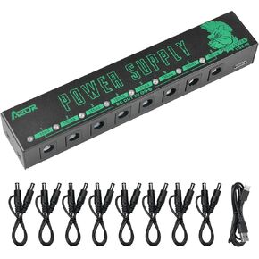 AZOR Guitar Pedal Power Supply for Effect Pedal, 8 Isolated DC output for 9V Pedal, Super Mini