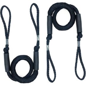 Bungee Boat Dock Lines Mooring Rope Boat Accessories Docking Lines fo Kayak,Jet Ski,Pontoon,Canoe,Power Boat WaveRunner 4-5.5 ft Black 2 Pack