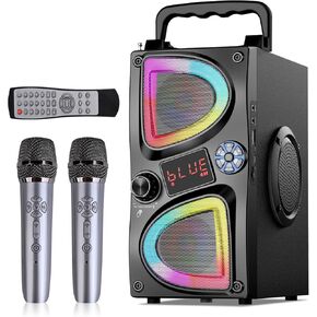 Portable Bluetooth Speakers, Wireless Bluetooth Speakers with Subwoofer, FM Radio, Big Party Speakers Loud with Bass, Stereo System for Home Outdoor, Support TF/Aux/USB Drive