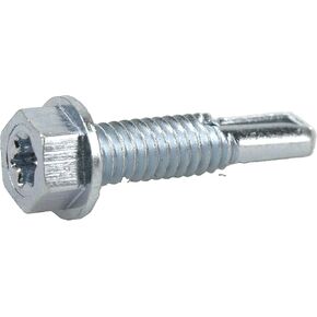 Power Pro Premium Self-Drilling Metal Screws, Zinc Plated Steel, Hex Washer Head Metal to Metal Winged Point Screws, Silver, #12 x 1 inch, Box of 75 Screws