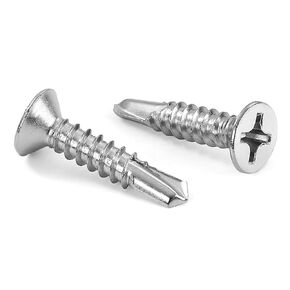 #6 x 3/4" Flat Head Self Drilling Screws Sheet Metal Screws, 410 Stainless Steel, 100 PCS