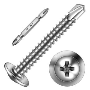 155Pcs #10 Modified Sheet Metal Screws Assortment Kit, 1/2" to 2" Truss Head Screws, 410 Stainless Steel Self Tapping Screws for Metal Wood & Plastic, Self Tapping Metal Screws by Mywish