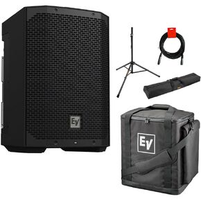 Electro-Voice EVERSE 8 Battery-Powered Loudspeaker with Bluetooth Audio Bundle with Electro-Voice Padded Tote Bag, SS-47S Speaker Stand with Tripod Base, 51" Stand Bag, and 20-Inch XLR-XLR Cable
