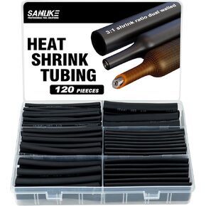 Sanuke 230pcs Heat Shrink Tubing Kit, 3:1 Dual Wall Tube, Strong Adhesive Lined Marine Shrink Tubing - 1.77" Length 6 Large Sizes 1/8"-3/4" (Black/Red) in Saudi Arabia