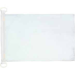 Plain White NAUTICAL Flag 18'' x 12'' - White Solid color flags 30 x 45 cm - Banner 12x18 in for boat - AZ FLAG