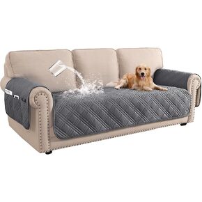 Turquoize Waterproof Couch Covers for 3 Cushion Couch Brown Couch Covers Sofa Pet Couch Cover Washable Sofa Couch Seat Covers with Side Pocket Non Slip Dog Couch Cover Protector(Sofa, Brown)