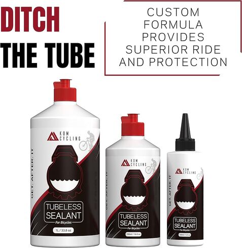 KOM مانع تسرب الإطارات بدون أنابيب للدراجات لإصلاح الإطارات بدون أنابيب مع خيارات مانعة للتسرب للدراجة 500 مل 1000 مل - متوافق مع حاقن مانع التسرب بدون أنبوب وأداة إصلاح الإطارات - إصلاح سريع بدون أنابيب! in Kuwait