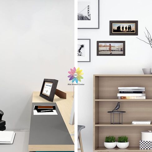 MBC MAT BOARD CENTER، إطار رخصة عمل احترافي بني داكن، حامل معلق وحامل، زجاج مقسى (إطار 5 × 10 لصورة 4 × 9 مع حصيرة مزدوجة سوداء فوق ذهبية) in Kuwait