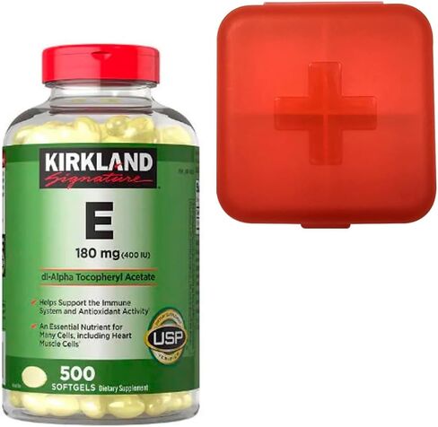 Kirkland Signature Vitamin E 180 mg- 500 Softgels 400 IU #98211 Premium Pills case in Saudi Arabia