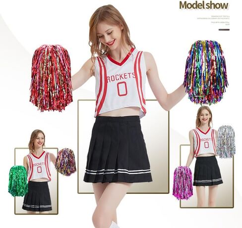2Pcs Cheerleading Pom Poms - PomPoms Cheer Blue for Boy Girl School Sports Dance Games Team Spirit Cheer in Saudi Arabia