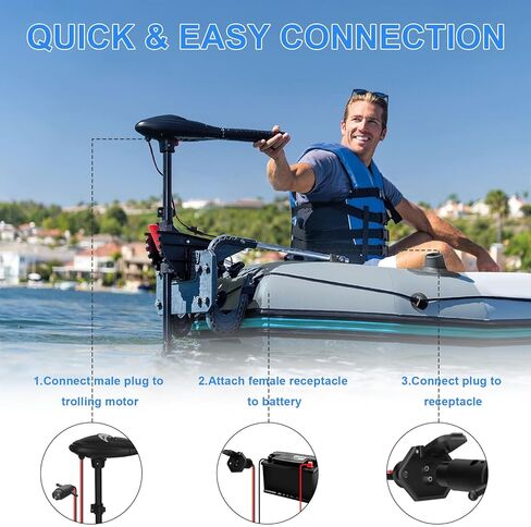قابس ومقبس محرك التصيد 12 فولت/24 فولت، موصل محرك التصيد 8 سلك AWG ذكر وأنثى متوافق مع قارب بحري يخت كاياك مين كوتا دليل المحرك نيوبورت، مجموعة مقبس توصيل سريع مقاوم للماء in Kuwait