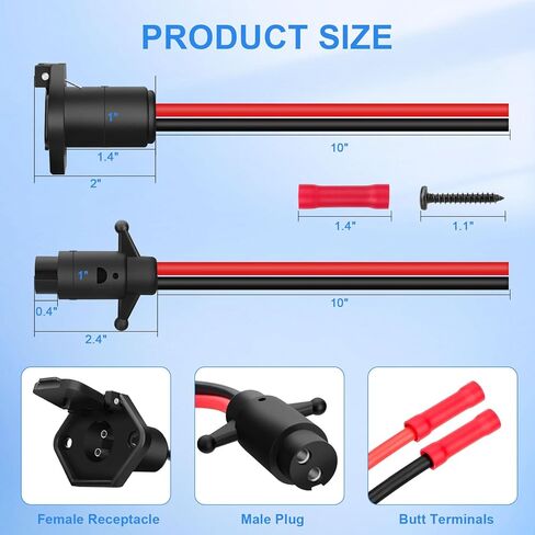 قابس ومقبس محرك التصيد 12 فولت/24 فولت، موصل محرك التصيد 8 سلك AWG ذكر وأنثى متوافق مع قارب بحري يخت كاياك مين كوتا دليل المحرك نيوبورت، مجموعة مقبس توصيل سريع مقاوم للماء in Kuwait