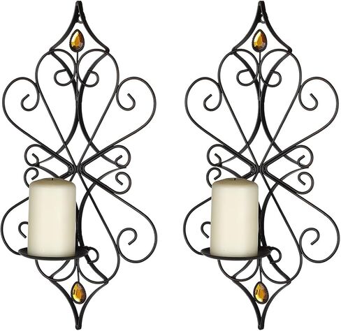 حامل شموع للحائط، مجموعة من شمعدانات ديكور الحائط لغرفة المعيشة، وأعمال التمرير والخرز الأكريليك in Kuwait