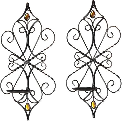 حامل شموع للحائط، مجموعة من شمعدانات ديكور الحائط لغرفة المعيشة، وأعمال التمرير والخرز الأكريليك in Kuwait