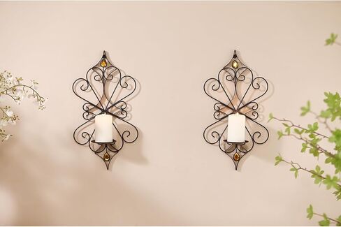 حامل شموع للحائط، مجموعة من شمعدانات ديكور الحائط لغرفة المعيشة، وأعمال التمرير والخرز الأكريليك in Kuwait