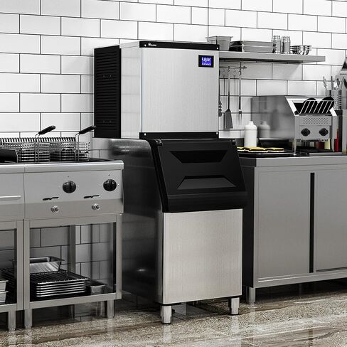 YITAHOME Commercial Ice Maker Machine 400LBS/24H with 250 LBS Storage Bin, Upgraded Compressor, Auto Self-Cleaning, 1000W Stainless Steel Industrial Ice Machine for Restaurant Business Cafe Shop in Saudi Arabia