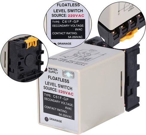 وحدة تحكم بمفتاح المستوى C61F-GP AC220V 50/60HZ مفتاح مستوى سائل غير عائم مع قاعدة in Saudi Arabia