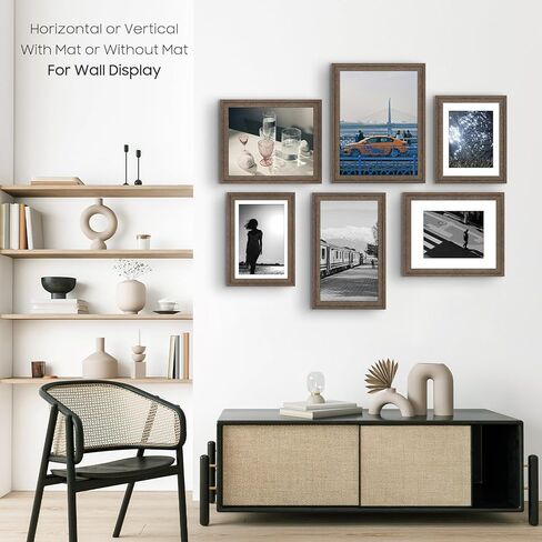 Space Art Deco، إطار ملصق خشبي مقاس 13 × 19 بني داكن - عرض صور مقاس 11 × 17 مع حصيرة أو 13 × 19 بدون حصيرة، إطار معرض حائط أفقي أو عمودي مع زجاج حقيقي للأعمال الفنية (عبوتان) in Kuwait