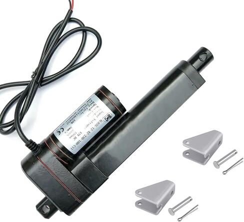 1500N / 330LBS محرك خطي 12 فولت تيار مستمر مع دعامات تثبيت، مشغل حركة خطية 4 بوصة، محرك المحرك الخطي Zikepa لرفع منصة أتمتة المنزل الزراعي الصناعي، توقف مجاني in Kuwait