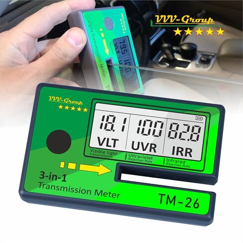 Tint Meter TM-26 for side Car Window/Film Glass Transmission Reader/Tester Checker Measure Enforcer Gauge for Cars UV/IR Rejection Rate Best Professional Spectrum Tester in Saudi Arabia