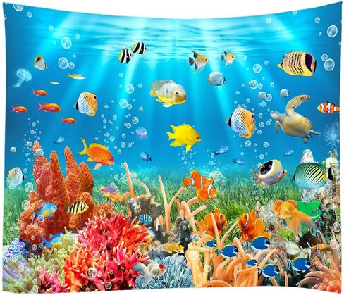 WODEJIA Office Background Room Divider Decor Tapestry,Beach Fishing Boats Aesthetic Wall Fabric Wallpaper for Bedroom, Outdoor Garden Aesthetic 3D Tapestries Size 78 * 59 in Saudi Arabia