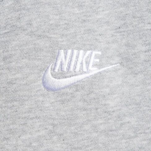 سترة بغطاء للرأس بسحاب كامل للنساء من Nike Sportswear Club Fleece (AS1، ألفا، كبير، عادي، عادي، رمادي داكن هيذر/أبيض) in Saudi Arabia