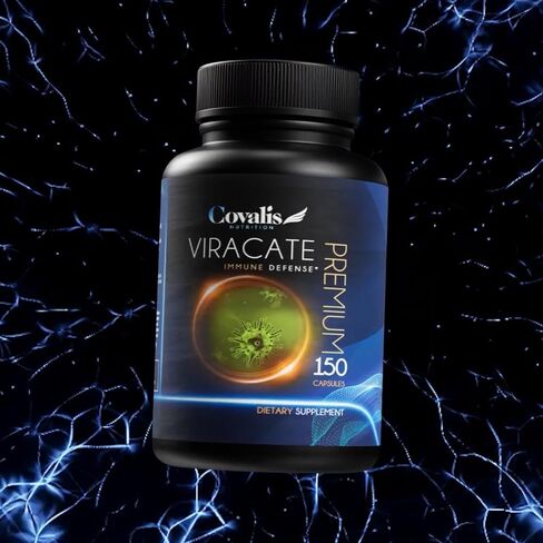 ملحق الدفاع المناعي Viracate | مع المونولورين، ومستخلص أوراق الزيتون، ومخلب القطط، والليسين | خصائص مضادة للميكروبات | 150 كبسولة in Saudi Arabia