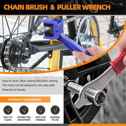 12Pcs Bike Chain Repair Tool Kit, Bike Link Pliers, Bike Chain Breaker Splitter, Bike Chain Wear Indicator, Bike Crank Extractor, Brush, Bicycle Chain Links for 6/7/8/9/10 Speed Bike Repair in Saudi Arabia
