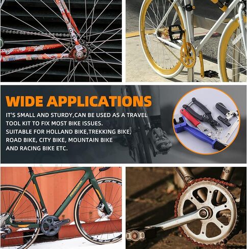 12Pcs Bike Chain Repair Tool Kit, Bike Link Pliers, Bike Chain Breaker Splitter, Bike Chain Wear Indicator, Bike Crank Extractor, Brush, Bicycle Chain Links for 6/7/8/9/10 Speed Bike Repair in Saudi Arabia