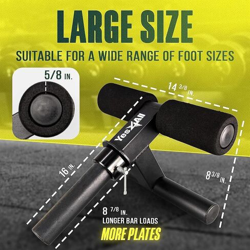 Yes4All Tib Bar - Professional Tibialis Trainer - Get Stronger Calves, Shins And Ankles With Long Bar For More Plates And Ripping Lower Leg Muscles. Fit 2" Weight Plates - All Shoe Sizes For Men/Women in Saudi Arabia