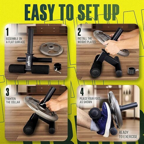 Yes4All Tib Bar - Professional Tibialis Trainer - Get Stronger Calves, Shins And Ankles With Long Bar For More Plates And Ripping Lower Leg Muscles. Fit 2" Weight Plates - All Shoe Sizes For Men/Women in Saudi Arabia