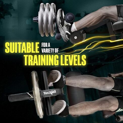 Yes4All Tib Bar - Professional Tibialis Trainer - Get Stronger Calves, Shins And Ankles With Long Bar For More Plates And Ripping Lower Leg Muscles. Fit 2" Weight Plates - All Shoe Sizes For Men/Women in Saudi Arabia