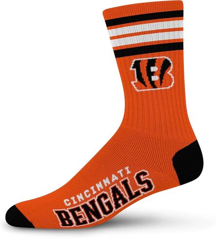 FBF - NFL 4 Stripe Deuce Adult Team Logo Crew Dress Socks Footwear for Men and Women Game Day Apparel in Saudi Arabia