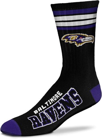 FBF - NFL 4 Stripe Deuce Adult Team Logo Crew Dress Socks Footwear for Men and Women Game Day Apparel in Saudi Arabia