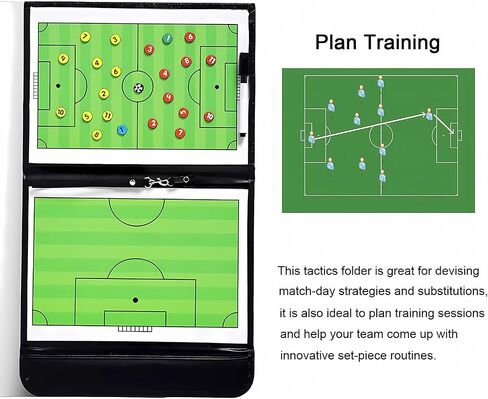 Soccer Coaching Board Soccer Coaches Clipboard Tactical Magnetic Board Kit, Dry Erase Marker, Eraser, Foldable and Portable Soccer Tactics Board, Soccer Coaching Board in Saudi Arabia