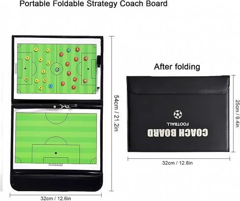 Soccer Coaching Board Soccer Coaches Clipboard Tactical Magnetic Board Kit, Dry Erase Marker, Eraser, Foldable and Portable Soccer Tactics Board, Soccer Coaching Board in Saudi Arabia