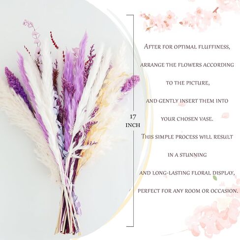 Natural Dried Pampas Grass Bouquet, Boho Home Decor Bouquet, Champagne Pompas Grass Decor, Dried Flower Arrangement for Home Wedding Decoration (M200) in Saudi Arabia