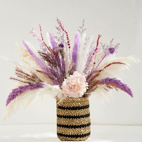 Natural Dried Pampas Grass Bouquet, Boho Home Decor Bouquet, Champagne Pompas Grass Decor, Dried Flower Arrangement for Home Wedding Decoration (M200) in Saudi Arabia