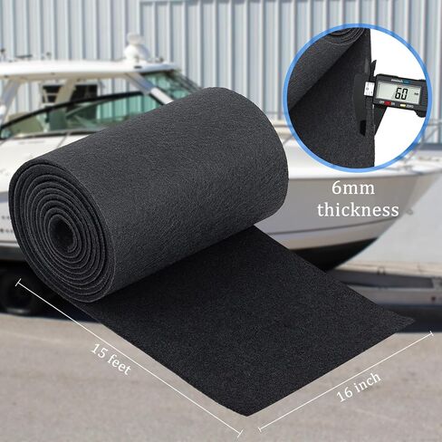Boat Trailer Bunk Carpet 12 Inch x 13 feet Black Marine Roll Carpet Replacement Parts Accessories Carpet Padding Cover for Jet Ski Trailer Boards Ramps (Black-12in x 13ft) in Kuwait