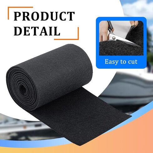 Boat Trailer Bunk Carpet 12 Inch x 13 feet Black Marine Roll Carpet Replacement Parts Accessories Carpet Padding Cover for Jet Ski Trailer Boards Ramps (Black-12in x 13ft) in Kuwait
