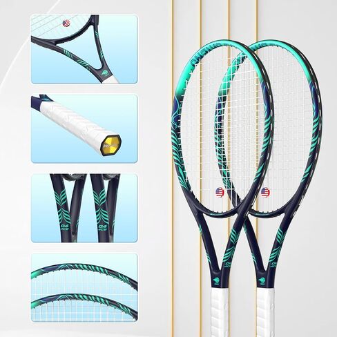 Adult 2 Player Tennis Racket Perfect for Beginner and Professional Players, 27" Speed Tennis Racquet Include Tennis Balls, Overgrips, Tennis Bag, Vibration Dampe, Cover in Kuwait