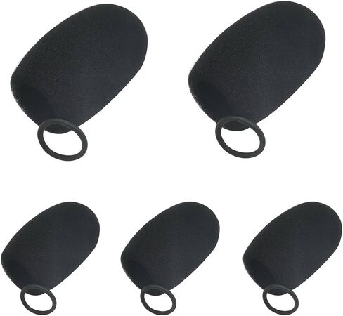 Microphone Windscreen Aviation Headset Boom Mic Covers Wind Shields with Fix Rings for Tactical headphones（5Pack） in Saudi Arabia